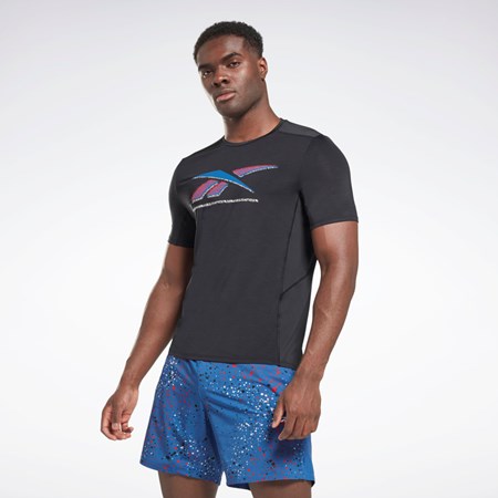 Reebok ACTIVCHILL Estampadas Athlete T-Shirt Negras | 07RFIKQYC