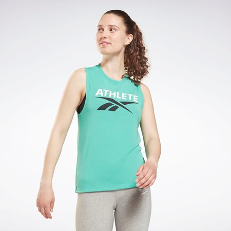 Reebok Athlete Vector Tank Top Future Teal | 90PXJUWAT