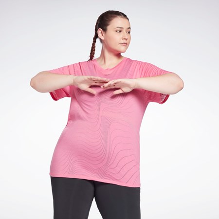 Reebok Burnout T-Shirt (Plus Size) Rosas | 70LAFVYXW