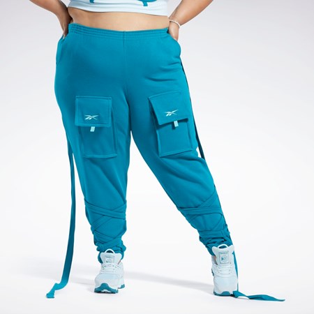 Reebok Cardi B Knit Pants (Plus Size) Seaport Teal | 75OKSDFHZ