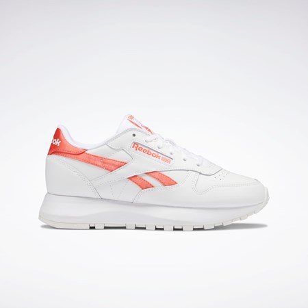Reebok Classic Leather SP Shoes Blancas Blancas Naranjas | 24QYWNLCE