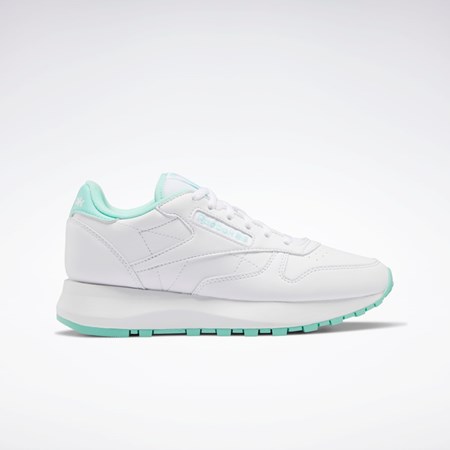 Reebok Classic Leather SP Shoes - Grade School Blancas Verde Menta Blancas | 62GCTUMVI