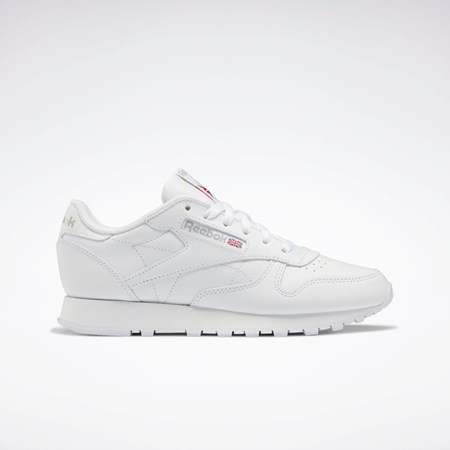 Reebok Classic Leather Shoes Blancas Blancas Gris | 23YHRCJZP
