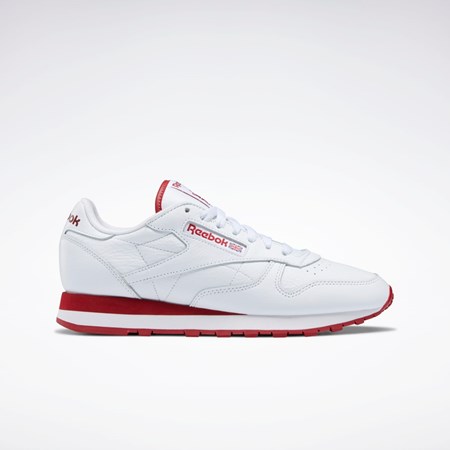 Reebok Classic Leather Shoes Blancas Rojas Blancas | 39VRZXFLH