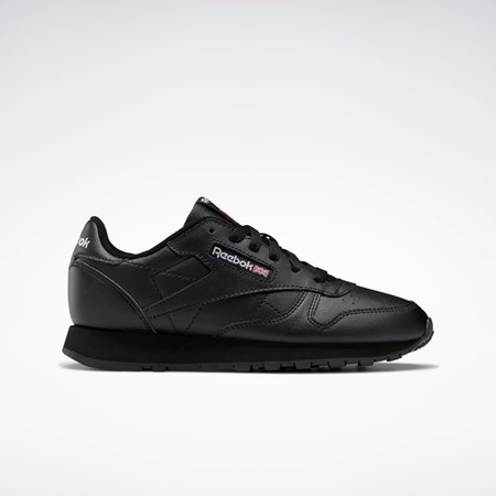 Reebok Classic Leather Shoes - Grade School Negras Negras Negras | 19MTUOCQJ
