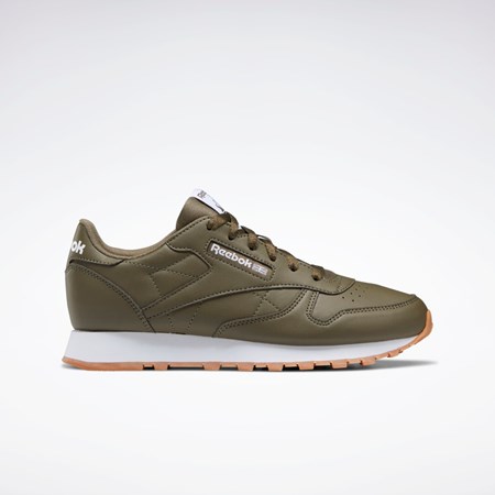 Reebok Classic Leather Shoes - Grade School Verde Verde Verde | 53DJGSUAV