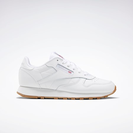 Reebok Classic Leather Shoes - Grade School Blancas Blancas | 68YJSNXZD