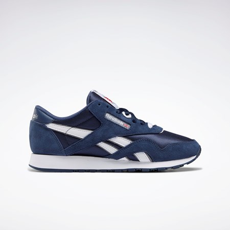 Reebok Classic Nylon Shoes Azul Marino Azul Marino Plateadas | 23TEVMSNI