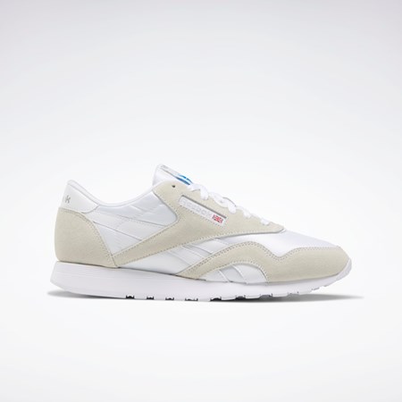 Reebok Classic Nylon Shoes Blancas Blancas Gris Claro | 84DUVTBIF