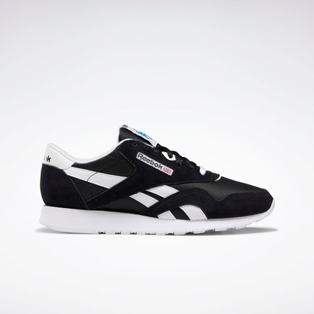 Reebok Classic Nylon Shoes Negras Negras Blancas | 14DVHAUBR