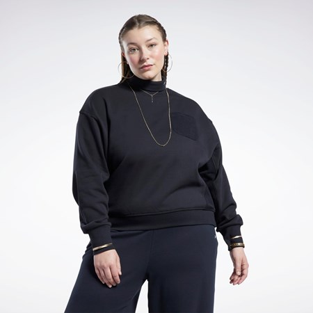 Reebok Classics Algodon French Terry Sweatshirt (Plus Size) Negras | 93XTOUNFM