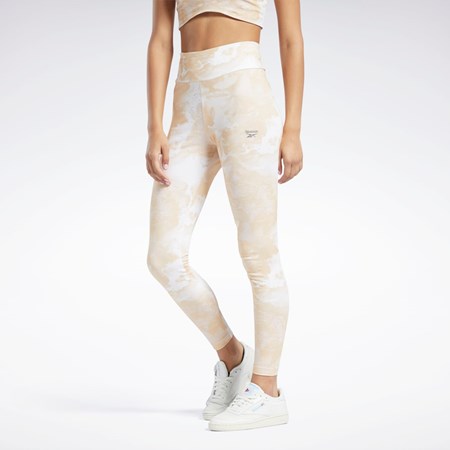 Reebok Classics Cloud Splatter-Print Leggings Stucco | 81XQZGIYW