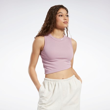 Reebok Classics Cropped Acanalado Tank Top Infused Lilac | 87OFHMXYC