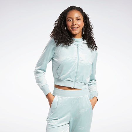 Reebok Classics Energy Q4 Velour Zip-Up Sweatshirt Gris | 46MHVADRQ
