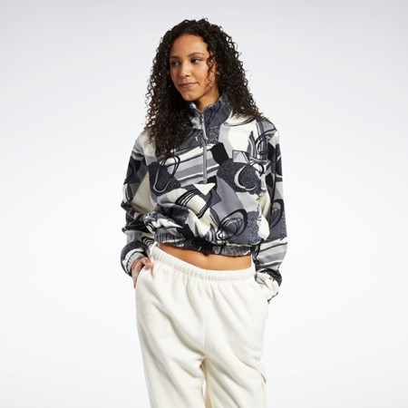 Reebok Classics Invierno Print Half-Zip Sweatshirt Gris | 05TNSBECF