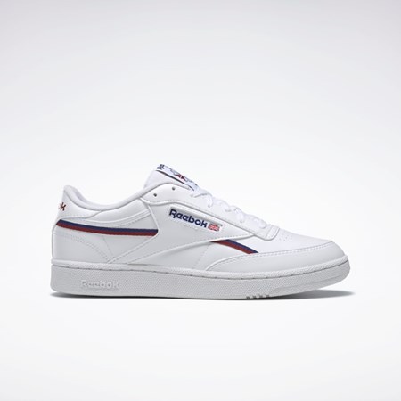 Reebok Club C 85 Vegan Shoes Blancas Burdeos | 16PTHKZAI