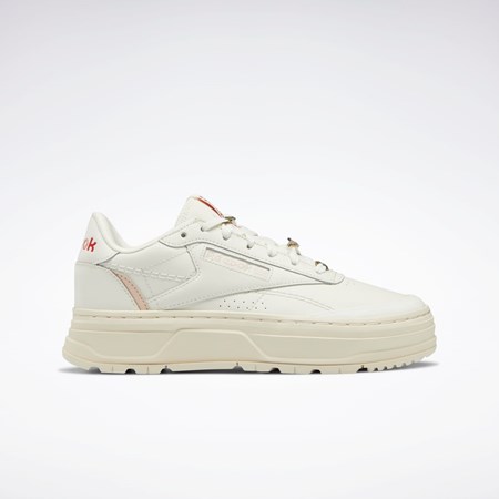 Reebok Club C Double GEO Shoes Chalk / Alabaster / Soft Ecru | 61MIPLSXA