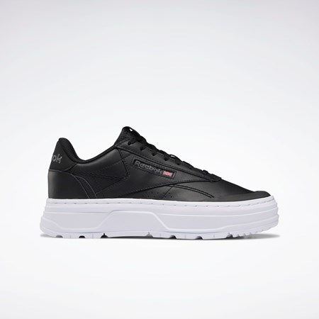 Reebok Club C Double GEO Shoes Negras Negras Blancas | 59HXFYONS