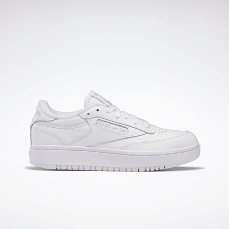 Reebok Club C Double Shoes Blancas Blancas Gris | 45SUXWGDP