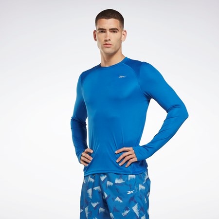 Reebok Correr Long Sleeve T-Shirt Azules | 87JDKTLSR