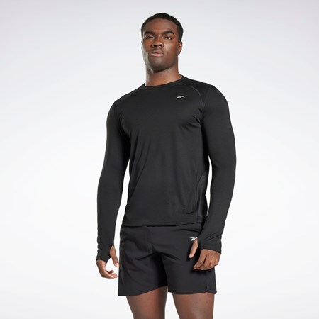 Reebok Correr Long Sleeve T-Shirt Negras | 18AWEKFHJ
