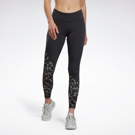 Reebok Correr Printed Leggings Negras | 15QAHNFIT
