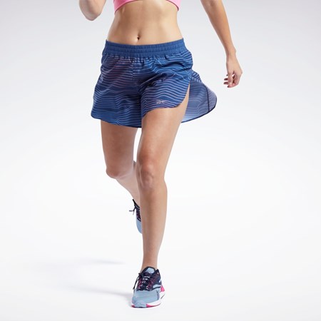 Reebok Correr Printed Shorts Azules | 56WQHKIZD