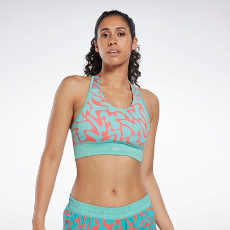 Reebok Correr Printed Sports Bra Semi Classic Teal | 19ERBLQCI