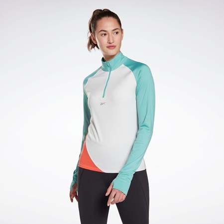 Reebok Correr Quarter-Zip Sweatshirt Blancas | 04LYFQMXG