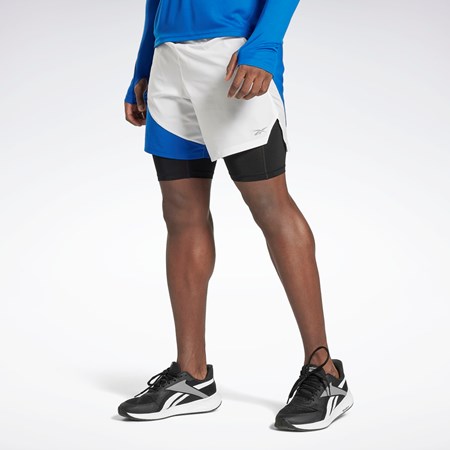 Reebok Correr Two-in-One Shorts Azules | 47XTUYOFI