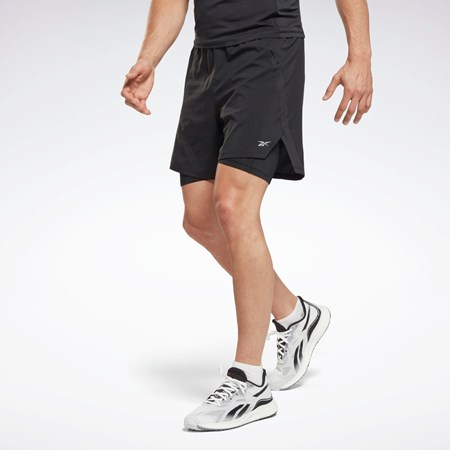 Reebok Correr Two-in-One Shorts Negras | 61YVXTDGO
