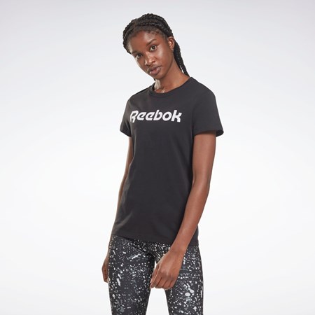 Reebok Entrenamiento Essentials Estampadas Tee Negras Blancas | 01JVCUPKX
