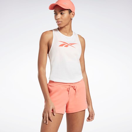 Reebok Entrenamiento Essentials Estampadas Tank Top Blancas Naranjas | 02AZMCDXE