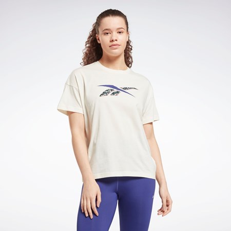 Reebok Entrenamiento Essentials Modern Safari Estampadas Tee Blancas | 38NAVYXJR