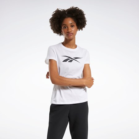 Reebok Entrenamiento Essentials Vector Estampadas Tee Blancas | 67HPNRUWM