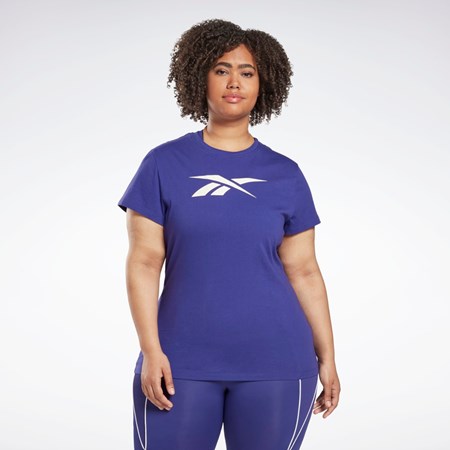 Reebok Estampadas Vector T-Shirt (Plus Size) Moradas | 21TWGNDUP