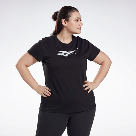 Reebok Estampadas Vector T-Shirt (Plus Size) Negras | 59OFWVBDY