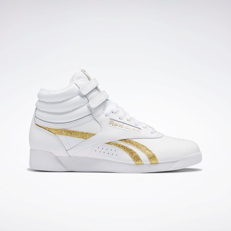 Reebok F/S Hi Shoes Blancas Blancas Doradas | 54ZQHLRIN