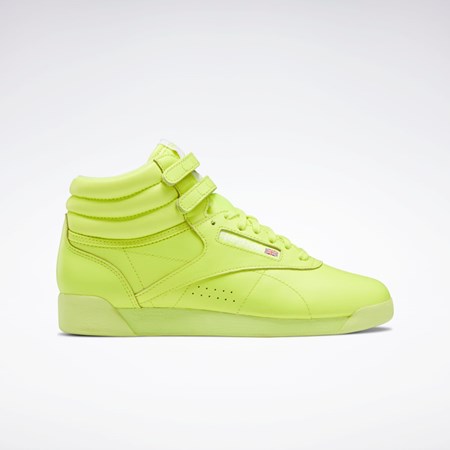Reebok Freestyle Hi Shoes Amarillo Amarillo Blancas | 21OPWJYZX