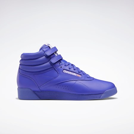 Reebok Freestyle Hi Shoes Moradas Moradas Blancas | 39KLEXAMJ