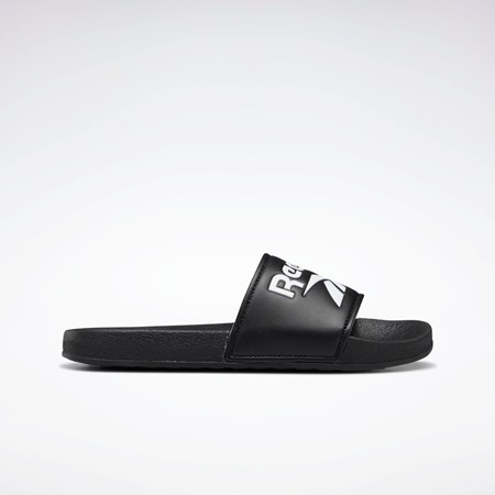 Reebok Fulgere Slides - Preschool Negras Negras Blancas | 97TBKWJSE