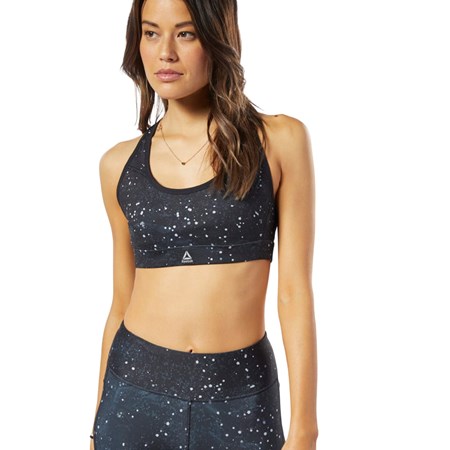 Reebok Hero Racer Medium-Impact Acolchado Bra Negras | 96TZLRFXV