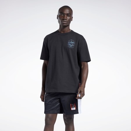 Reebok Iverson Basketball I3 Blueprint Corta Sleeve T-Shirt Negras | 31WVUKLQR