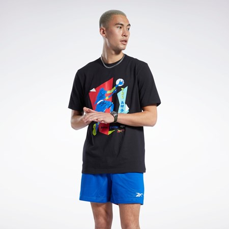 Reebok Iverson Layup Corta Sleeve T-Shirt Negras | 20RHEYUFQ