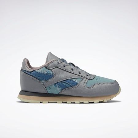 Reebok Jurassic World Classic Leather Shoes - Preschool Gris Azules | 65BEFOCAL