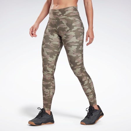 Reebok Lux Bold Camo Print Tights Verde | 15KLSEDOU
