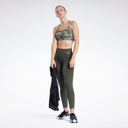 Reebok Lux Flaco Correa Camo Print Sports Bra Verde | 27HTUPGZE