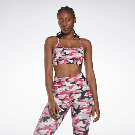 Reebok Lux Flaco Correa Camo Print Sports Bra Rosas | 52USHEYKW