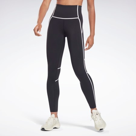 Reebok Lux High-Waisted Colorblock Tights Negras | 08RYZQJGM