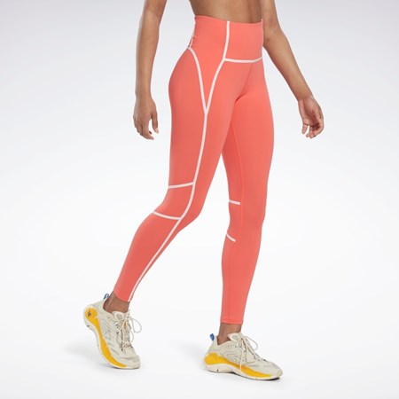 Reebok Lux High-Waisted Colorblock Tights Naranjas | 48WAJLGYD